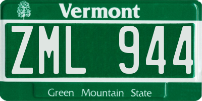 VT license plate ZML944