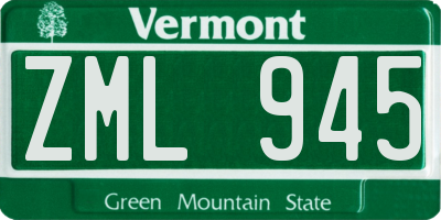 VT license plate ZML945