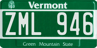 VT license plate ZML946