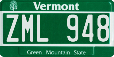 VT license plate ZML948