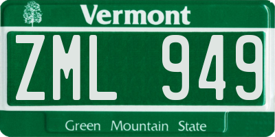 VT license plate ZML949