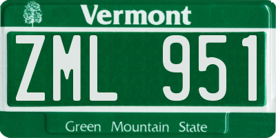 VT license plate ZML951
