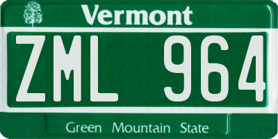VT license plate ZML964