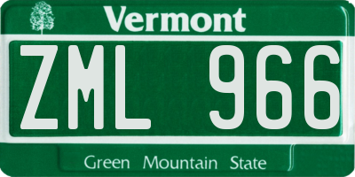 VT license plate ZML966