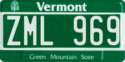 VT license plate ZML969
