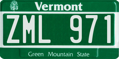 VT license plate ZML971