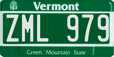 VT license plate ZML979