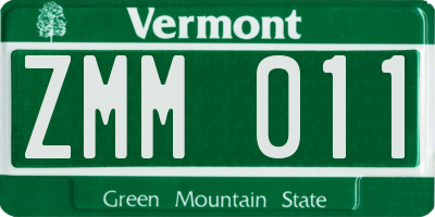 VT license plate ZMM011