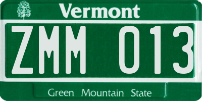 VT license plate ZMM013