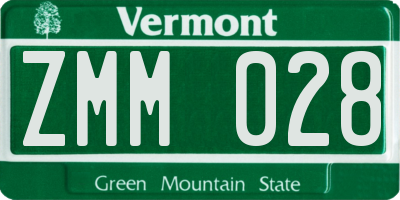 VT license plate ZMM028