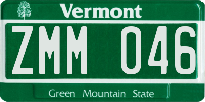 VT license plate ZMM046