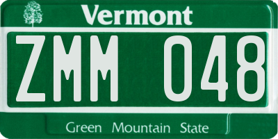 VT license plate ZMM048