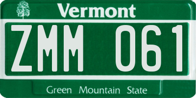 VT license plate ZMM061