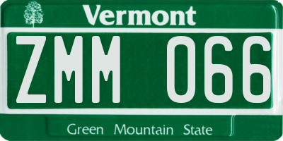 VT license plate ZMM066