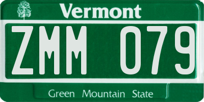 VT license plate ZMM079
