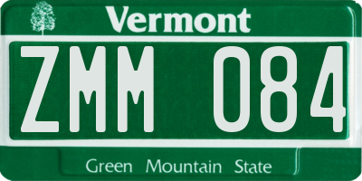 VT license plate ZMM084