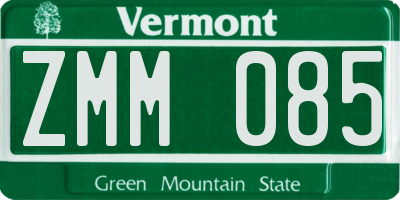 VT license plate ZMM085
