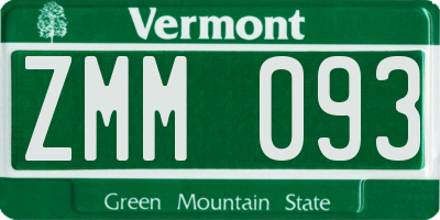 VT license plate ZMM093