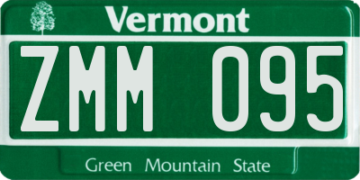 VT license plate ZMM095