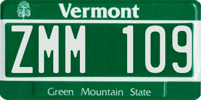 VT license plate ZMM109