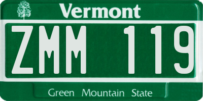 VT license plate ZMM119