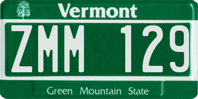 VT license plate ZMM129