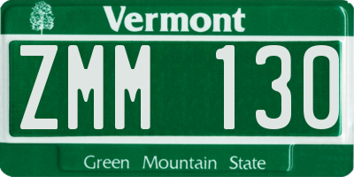 VT license plate ZMM130