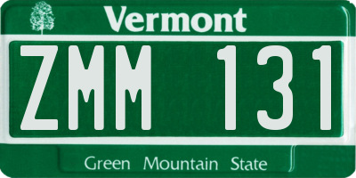 VT license plate ZMM131