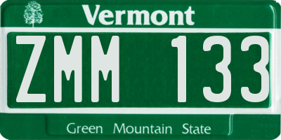 VT license plate ZMM133