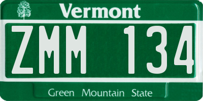 VT license plate ZMM134