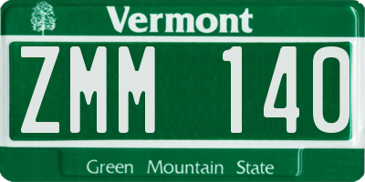 VT license plate ZMM140