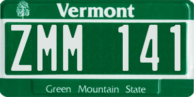 VT license plate ZMM141