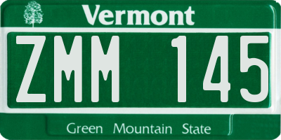 VT license plate ZMM145