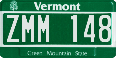 VT license plate ZMM148
