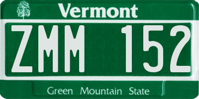 VT license plate ZMM152