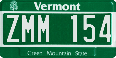 VT license plate ZMM154
