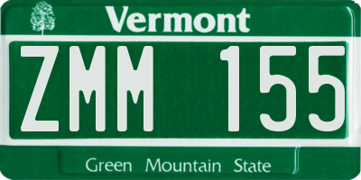 VT license plate ZMM155