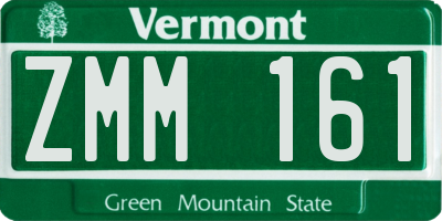 VT license plate ZMM161