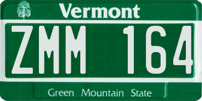 VT license plate ZMM164