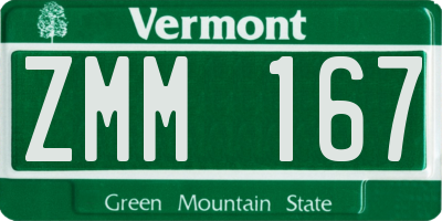 VT license plate ZMM167