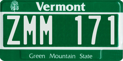 VT license plate ZMM171
