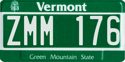 VT license plate ZMM176