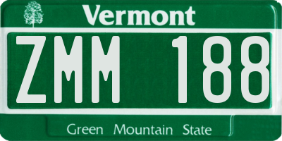 VT license plate ZMM188