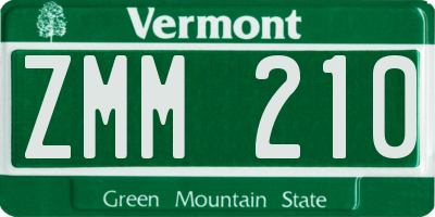 VT license plate ZMM210