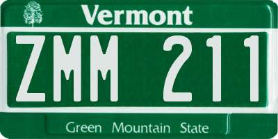 VT license plate ZMM211