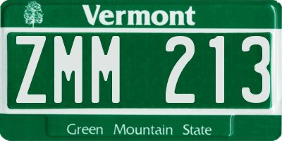 VT license plate ZMM213