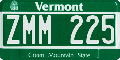 VT license plate ZMM225