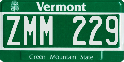 VT license plate ZMM229