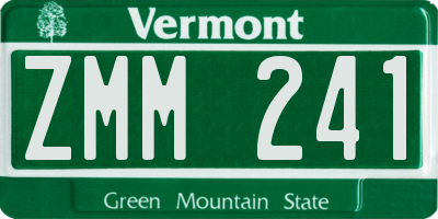 VT license plate ZMM241