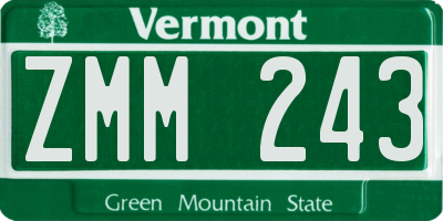 VT license plate ZMM243